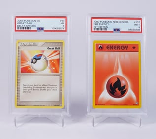 2 Pokemon cards graded PSA