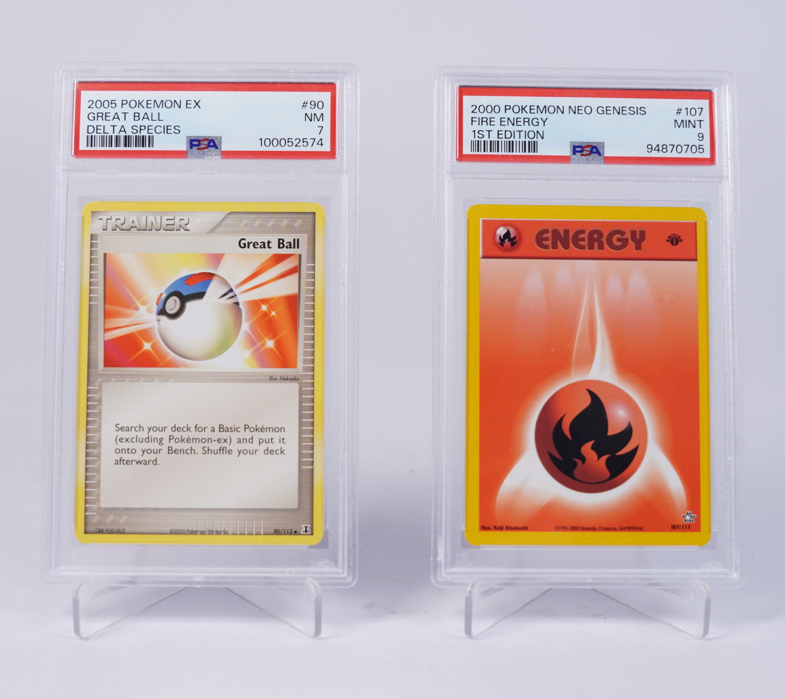 2 Pokemon cards graded PSA (1 of 5)