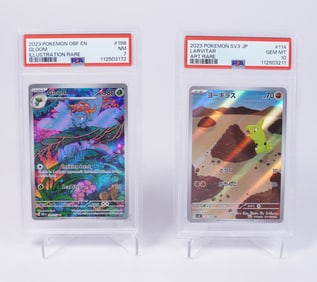 2 Pokemon cards graded PSA
