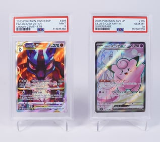 2 Pokemon cards graded PSA