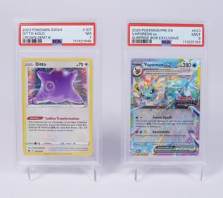 2 Pokemon cards graded PSA