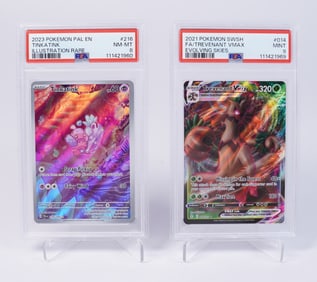 2 Pokemon cards graded PSA