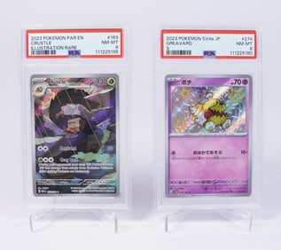 2 Pokemon cards graded PSA