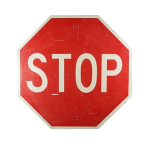 A vintage heavy stop sign