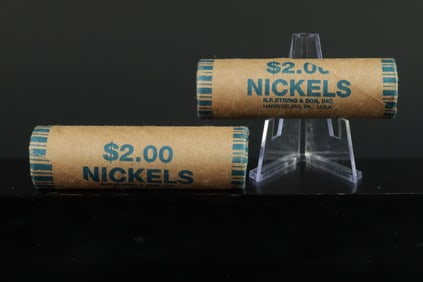 2 sealed Buffalo head Liberty nickles unsearched shotgun rolls
