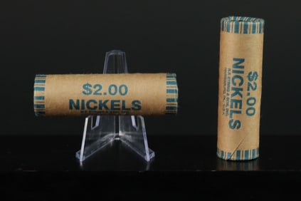 2 sealed unsearched shotgun Buffalo head and Liberty nickle rolls 80