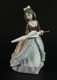 Lladro umbrella girl figurine