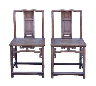 2 Chinese antique wooden chairs