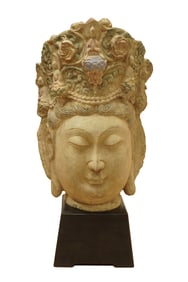 Chinese fine stone buddha head