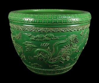 Chinese large green jar