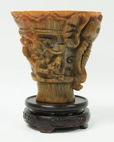 Chinese fine carved libation cup