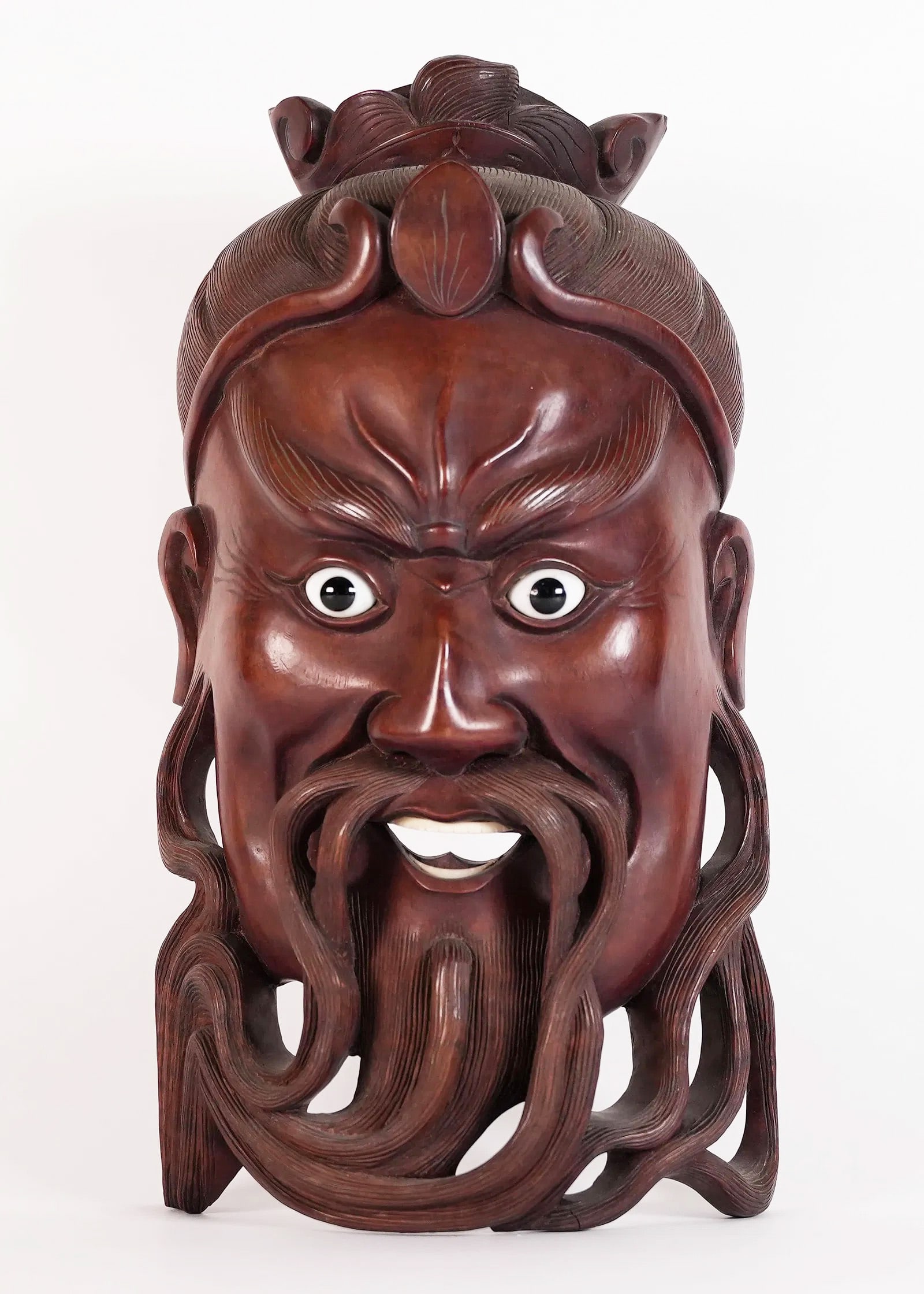Chinese heavy wooden mask: Chinese fine heavy wooden mask. H: 14.5" x W: 8."