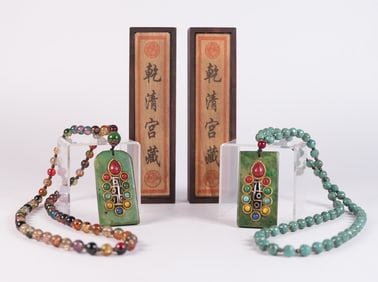 2 Chinese carved plaques