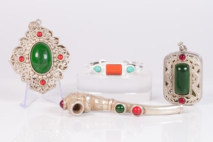 Lots Chinese inlaid items