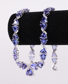 Platinum tanzanite diamond necklace rare