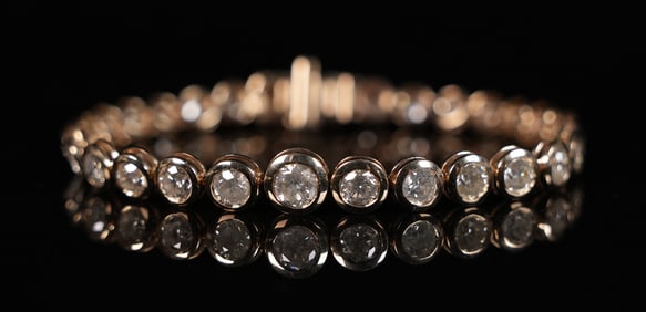 14 kt y/g diamond bracelet 8.92 carats