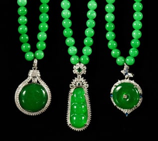 Lots Chinese apple green necklace
