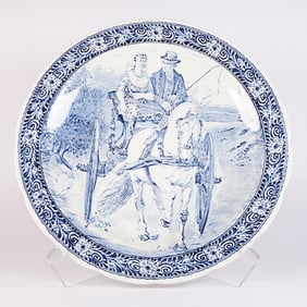 Antique Delfts b/w charger plate