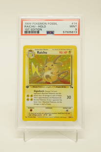 1999 Pokemon Raichu 1st PSA 9: 1999 Pokemon Raichu, hologram, 1st edition. PSA