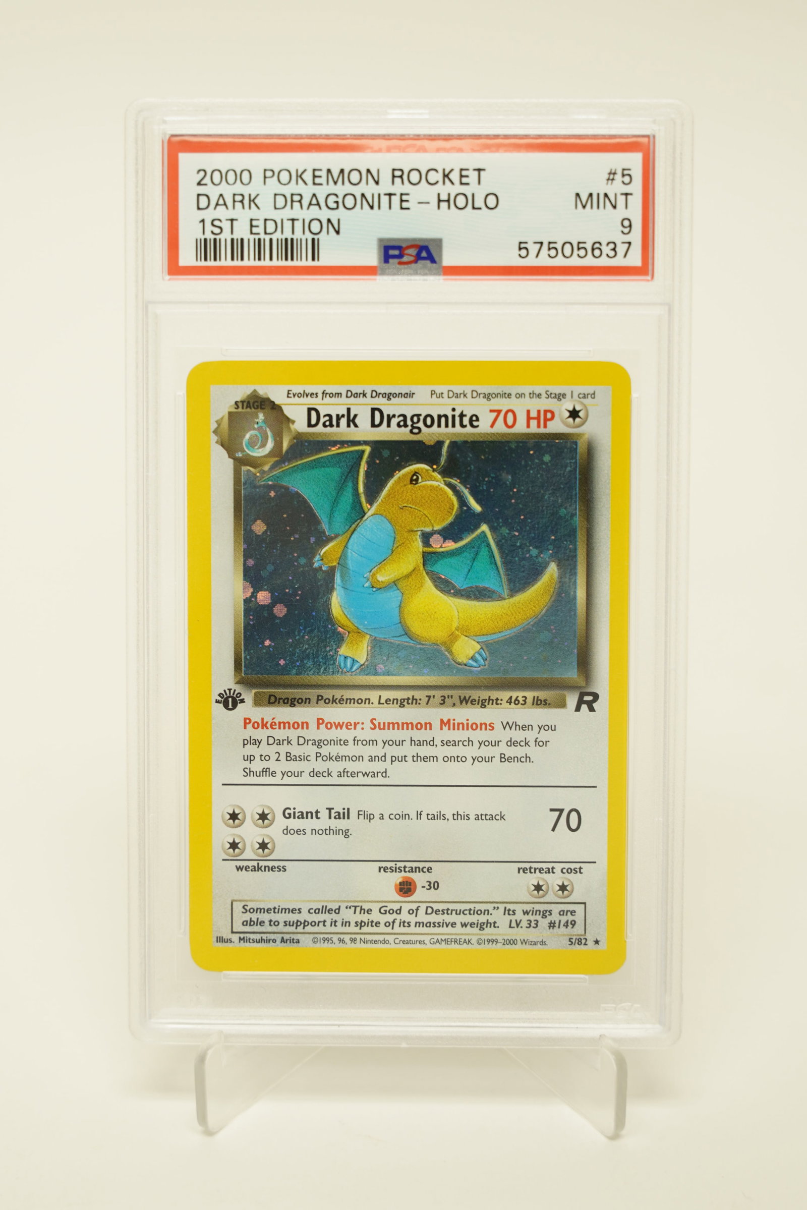 2000 Pokemon Dark Dragonite 1st PSA 9 (1 of 4)