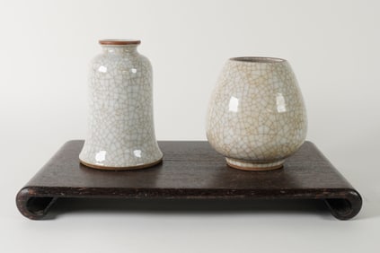 2 Chinese crackled porcelains