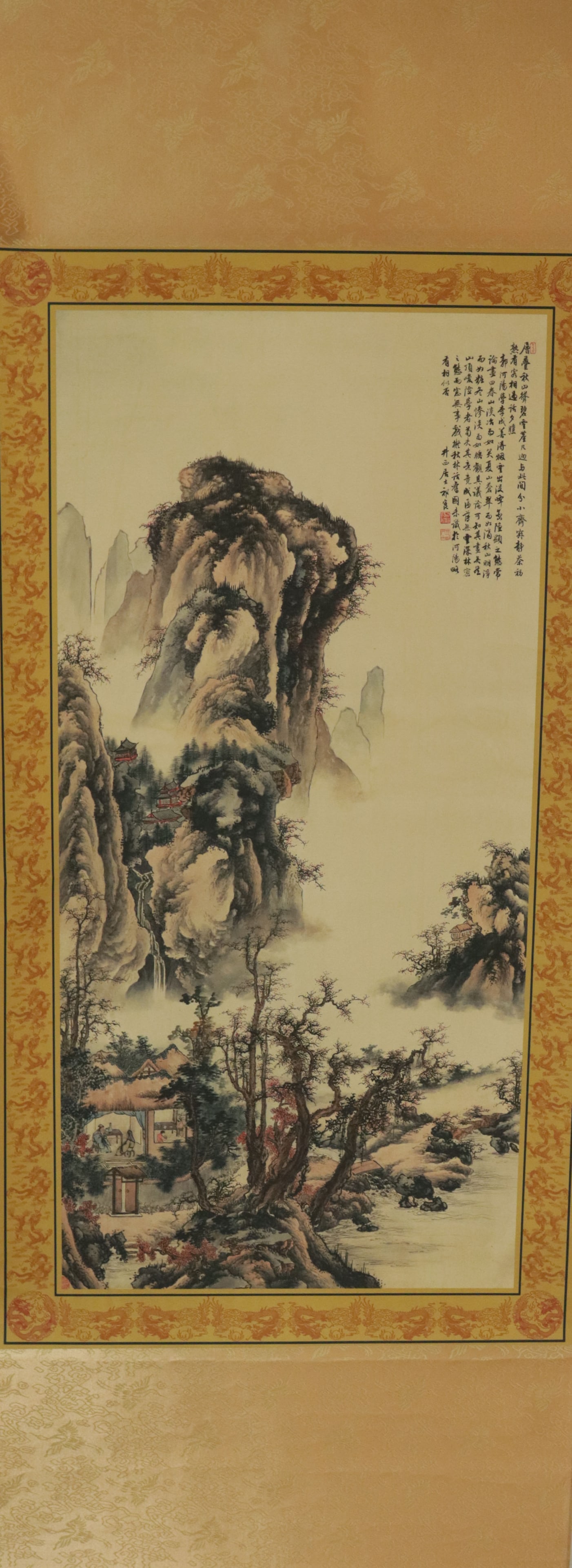 Chinese long fine scroll in box (1 of 6)