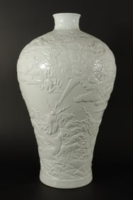 Chinese white carved vase