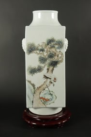 Chinese fine square vase