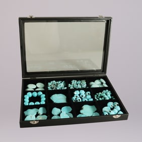 Lots turquoise specimen in box