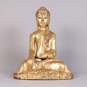 Asian gold gilted wooden buddha