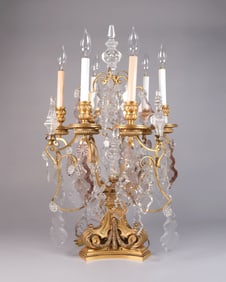 An antique crystal lamp