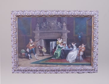 19th century oil painting gilted framed