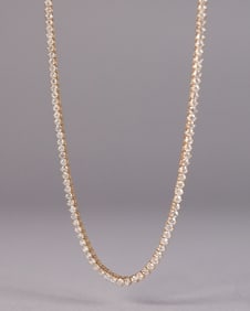 14 kt y/g natural diamond necklace 6.65 carats