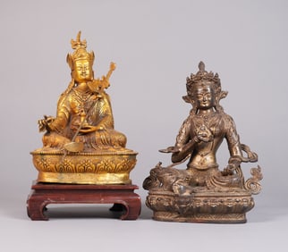 Lots Chinese brass buddhas