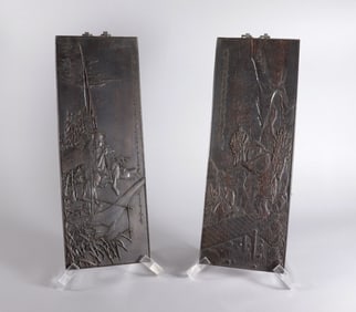 2 Chinese fine wooden plaques