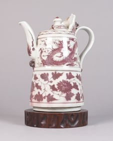 Chinese copper red dragon pot