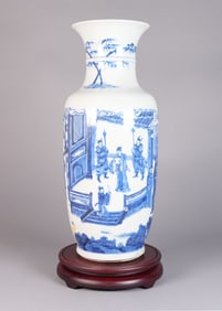 Chinese fine b/w tall vase