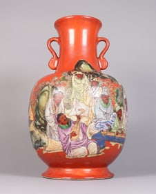 Chinese fine red vase