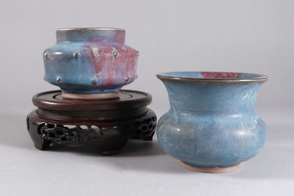 2 Chinese fine purple porcelains