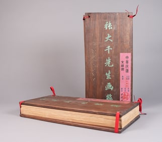 Lots Chinese art albums wooden cover