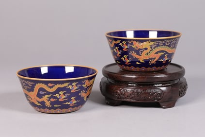 Lots Chinese gilted fancy cups