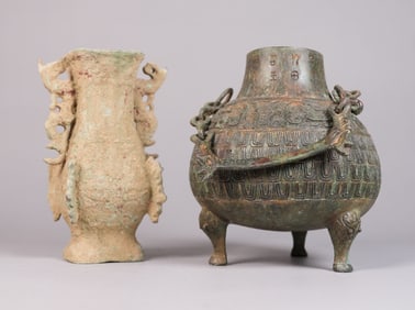 Lots Chinese bronze censer