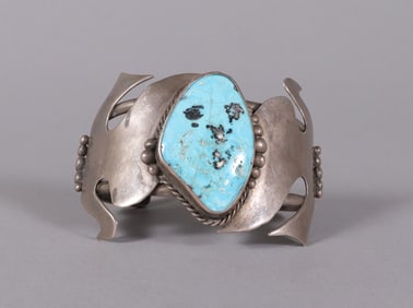 Sterling cuff with turquoise