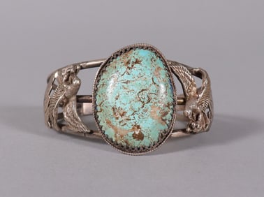 Sterling cuff with tuquoise