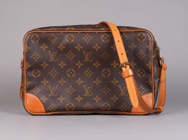 LV style leather bag