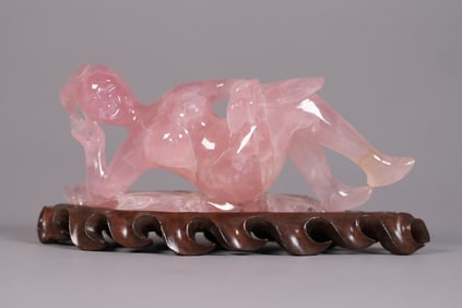 Chinese stone carve lady on stand