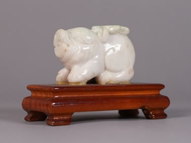 Chinese jadeite carving with stand