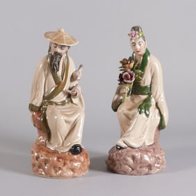 Lots Asian pottery figures