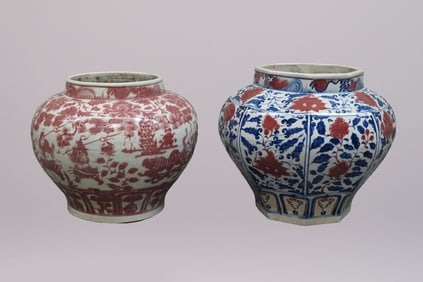 2 Chinese large fine jar