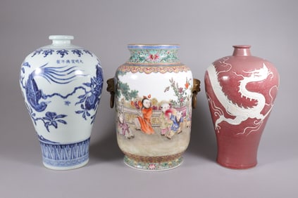 Lots Chinese fine tall vase